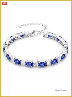 925 Sterling Silver Birthstone Tennis Bracelet Anniversary Gift
